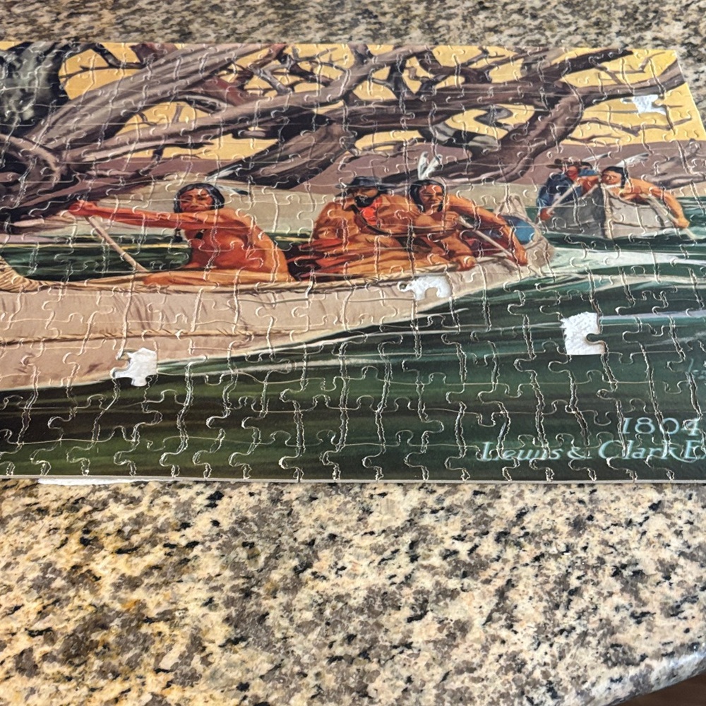 Historical Jig-Saw Puzzle with Canoe Scene